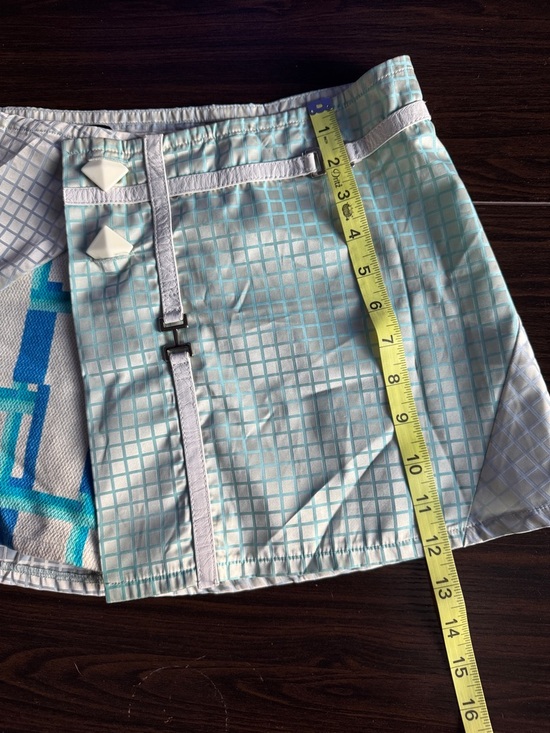 Custo Barcelona Light Blue & Teal Geometric Mini Skirt - Picture 6 of 6